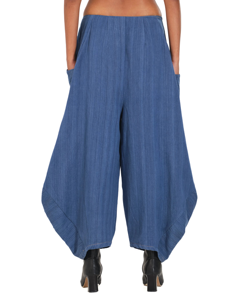 The Indigo Drift Draped Trousers