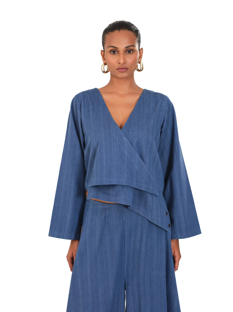 The Indigo Whisper Overlapping A-Line Top