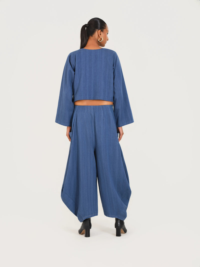 Asymmetrical Top & Cowl Pants