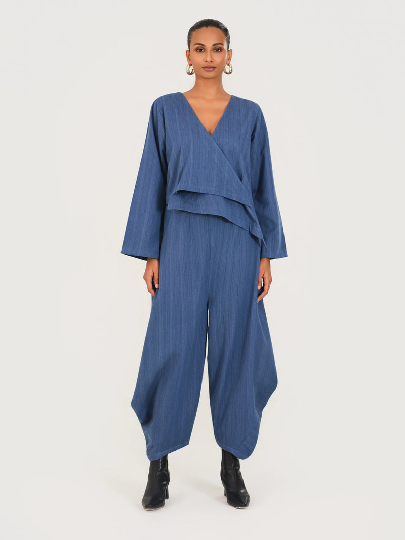 Asymmetrical Top & Cowl Pants