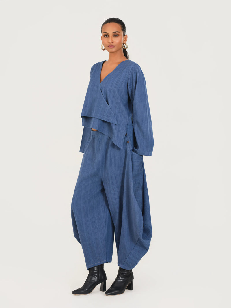 Asymmetrical Top & Cowl Pants