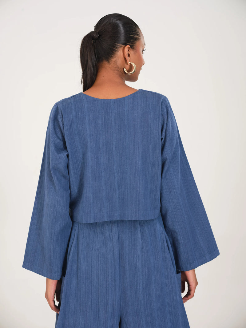 The Indigo Whisper Overlapping A-Line Top