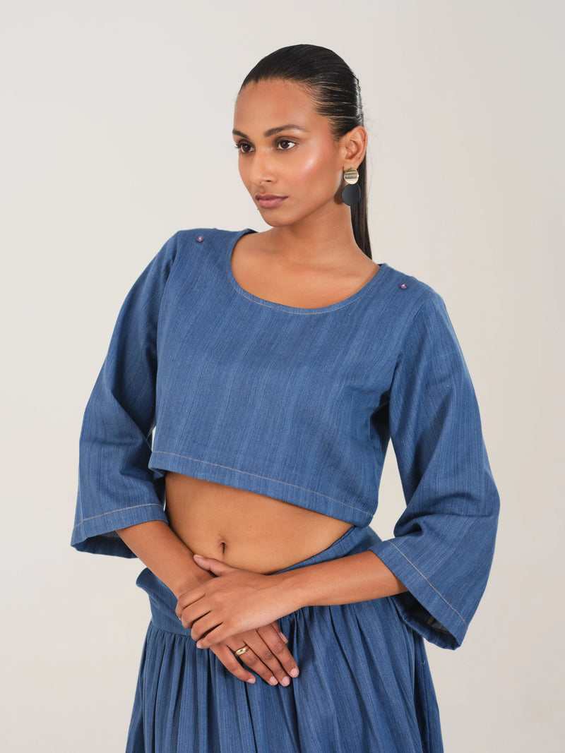 The Indigo Still Structured Crop Top