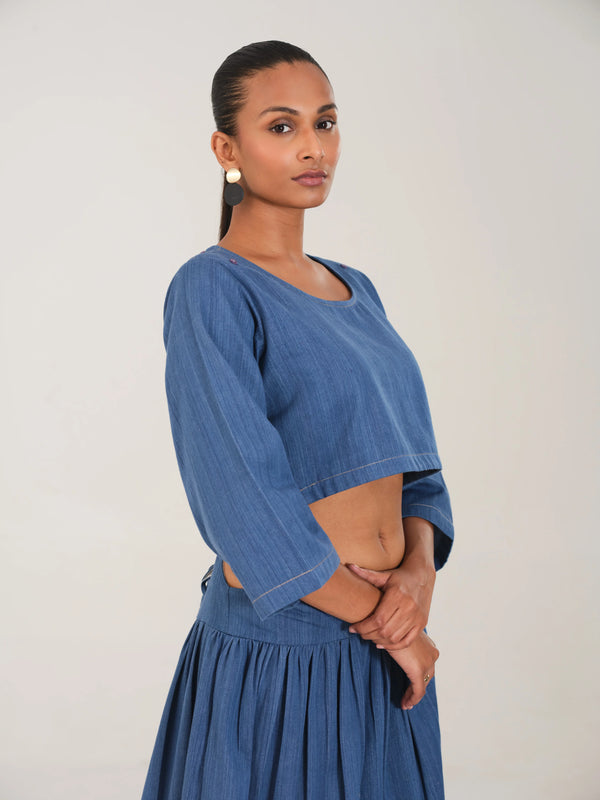 The Indigo Still Structured Crop Top